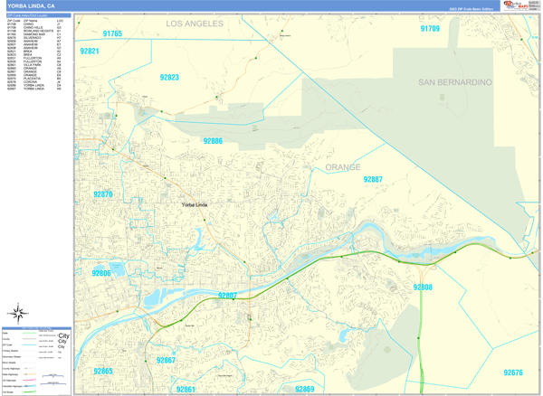 Yorba Linda City Digital Map Basic Style